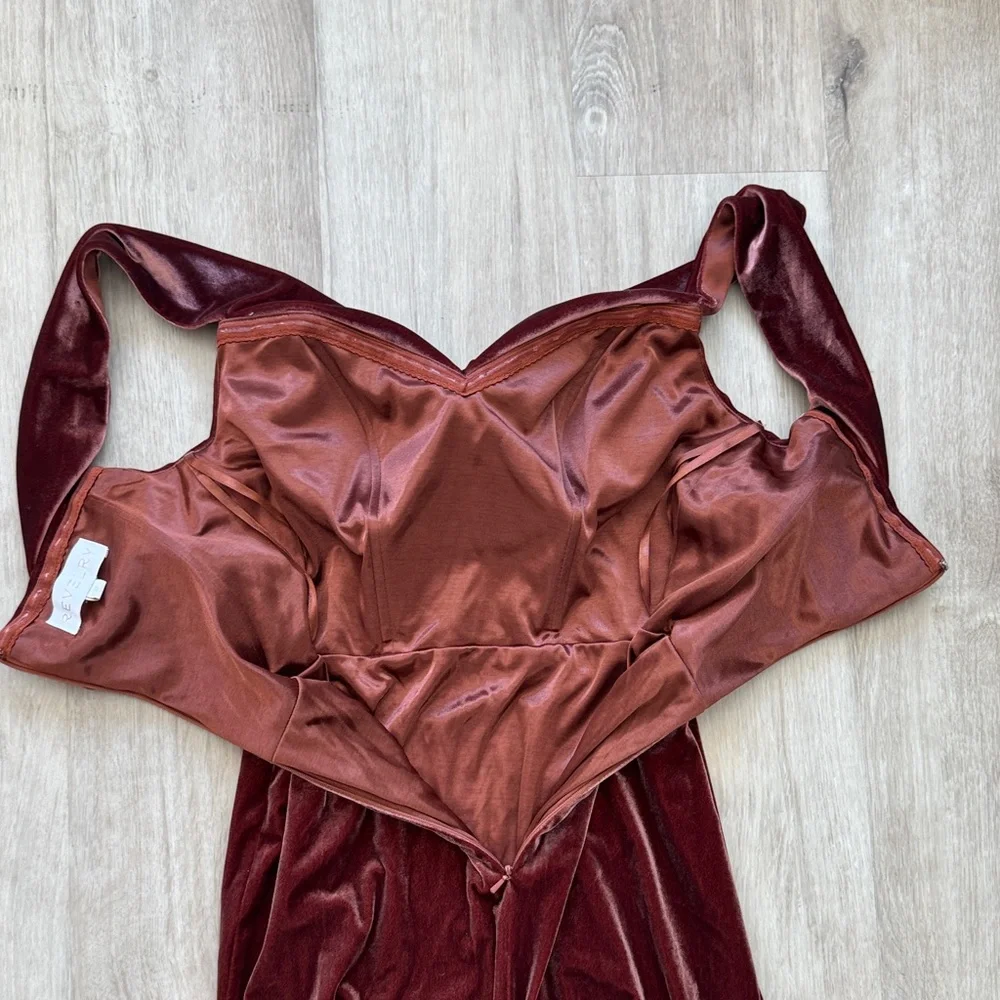 Revelry Bardot Velvet Dress sz 6 - Picture 12 of 14